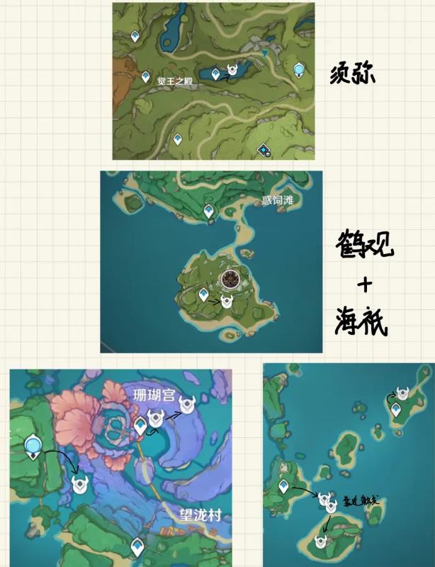 原神漂浮灵快速采集路线