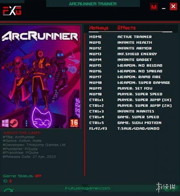 《ArcRunner》v1.0.0.2十五项修改器FUTUREX版