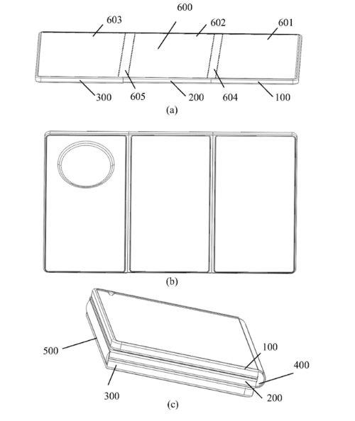 华为三折叠屏手机专利公布 多个壳体可以不等厚