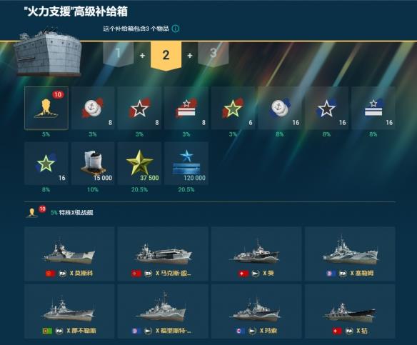 《战舰世界》“火力支援”高级补给箱重返军械库