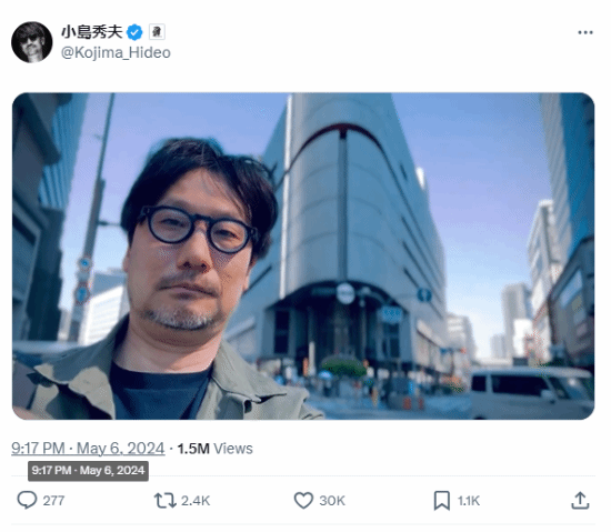 小岛秀夫晒自拍展示精神状态 被网友P进游戏