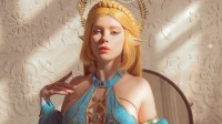 COSPLAY图赏：俄妹COS《塞尔达》公主 泳装胸衣肉感身材