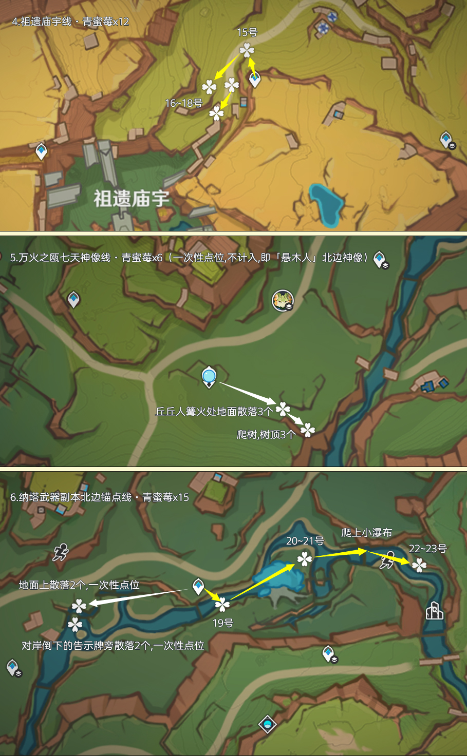 原神青蜜莓采集路线